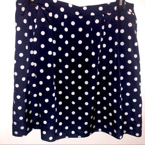 J. Crew•Navy and White•Polka Dot•Short Skater Skirt•Size 8
